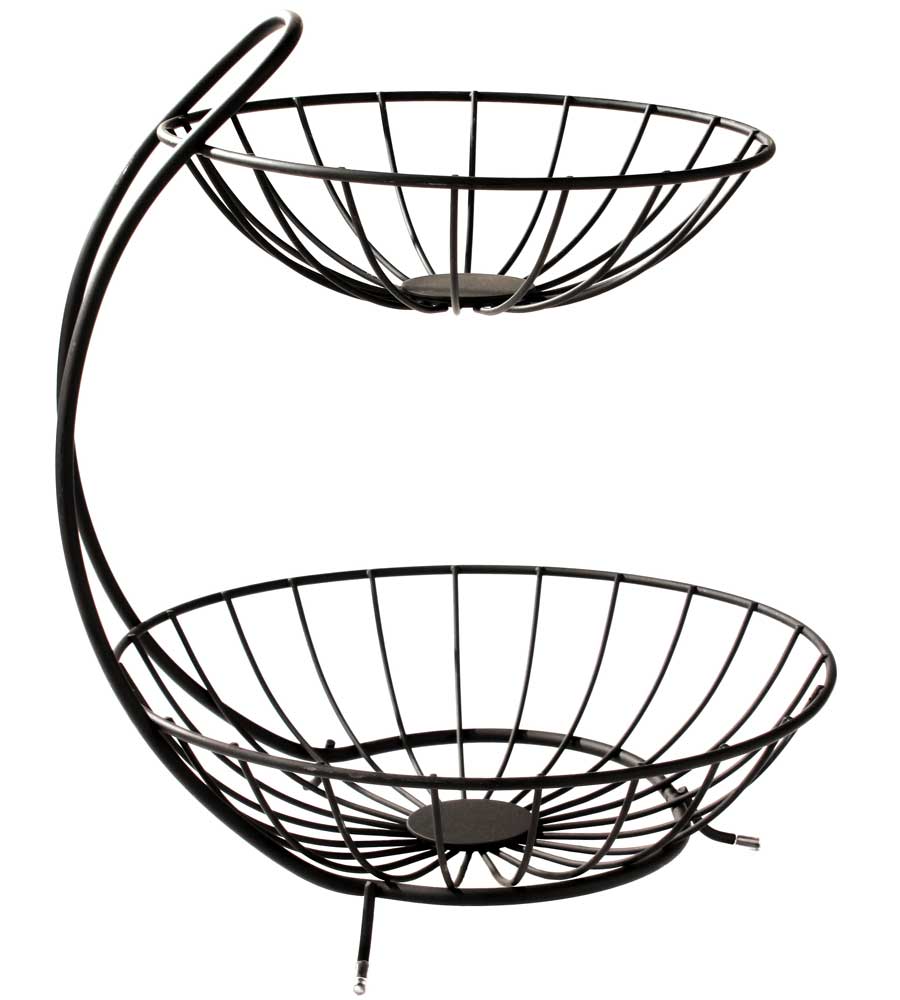 Black Two Tier Fruit Bowl
