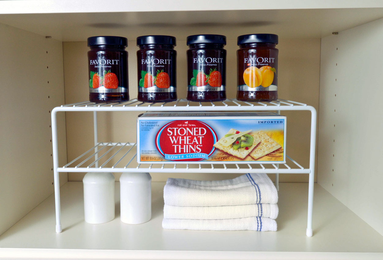 Two Tier Wire Shelf - White