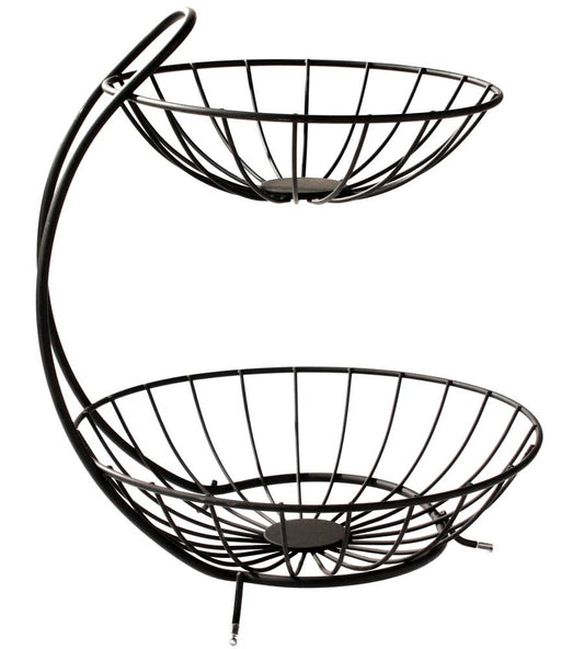 Black Two Tier Fruit Bowl