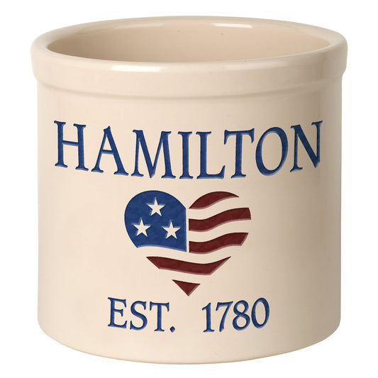 Personalized Heart Flag Crock